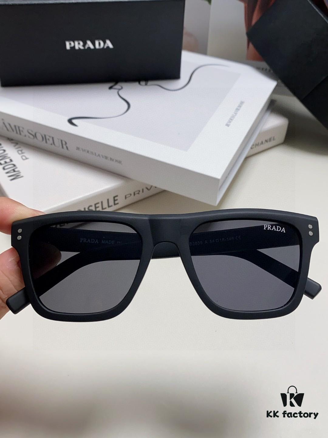Prada 2025 Men's Premium Square Frame Lightweight Sports Sunglasses, Minimalist European Style
