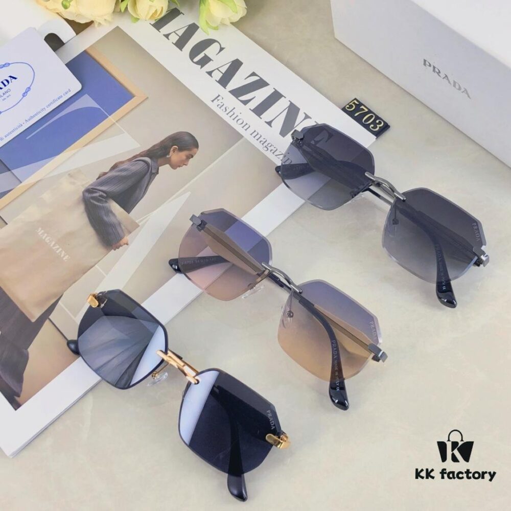 6931fa173a89a121ed54b14e Prada New Arrival Fashionable Frameless Cut-out Sunglasses, Versatile Trendy Street Snap Shades