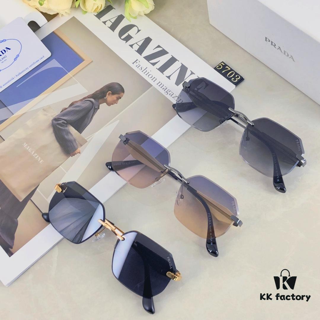 6931fa173a89a121ed54b14e Prada New Arrival Fashionable Frameless Cut-out Sunglasses, Versatile Trendy Street Snap Shades
