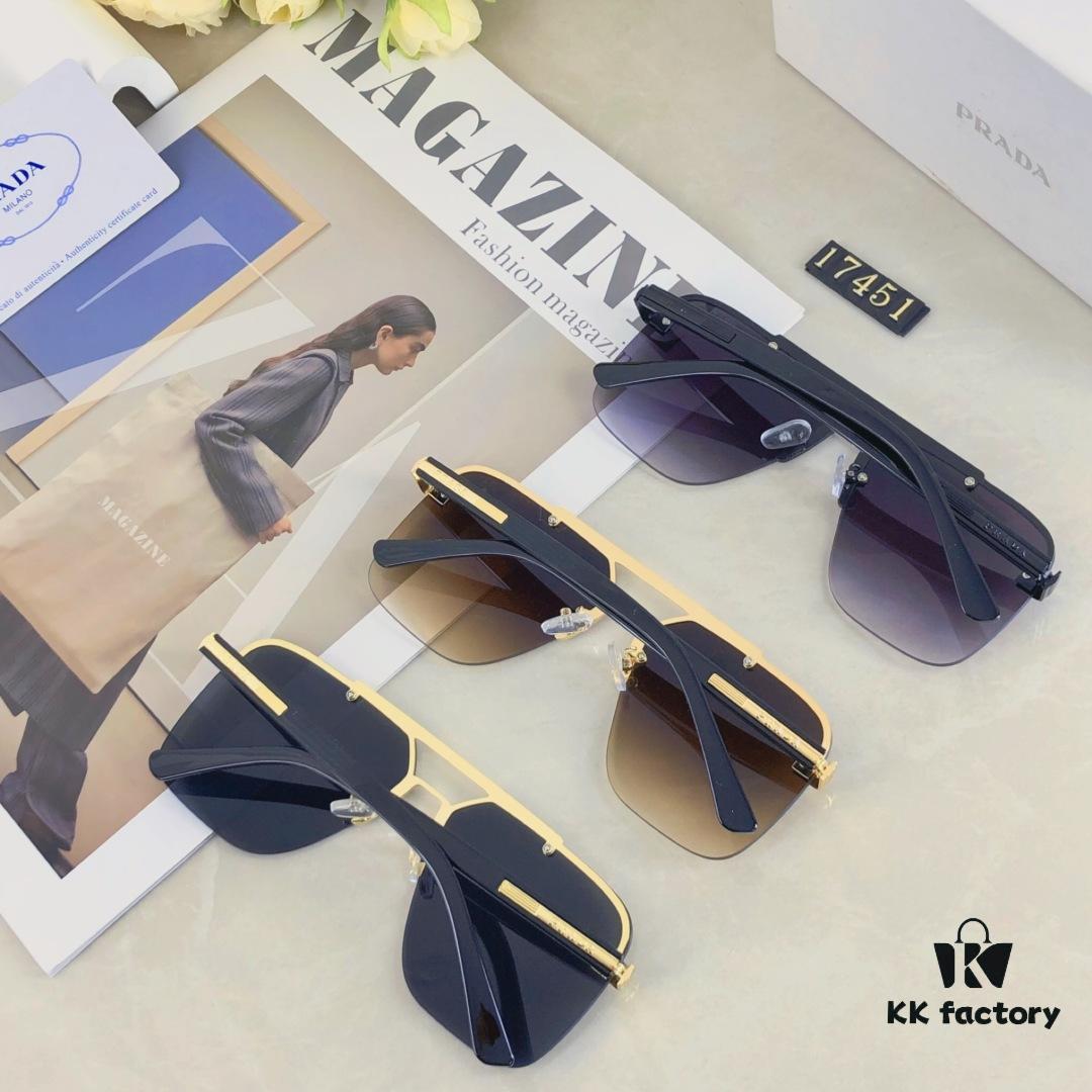 6931fa183a89a121ed54b158 Prada European and American High-End Men's Sunglasses Dual-Bridge Metal UV Protection Driving Sunglasses New Arrival