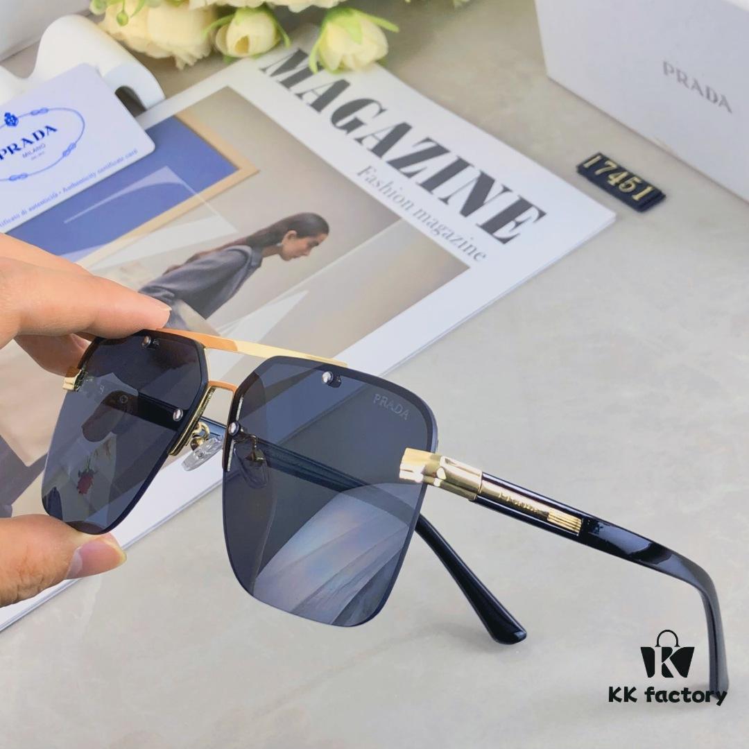 6931fa183a89a121ed54b15c Prada European and American High-End Men's Sunglasses Dual-Bridge Metal UV Protection Driving Sunglasses New Arrival