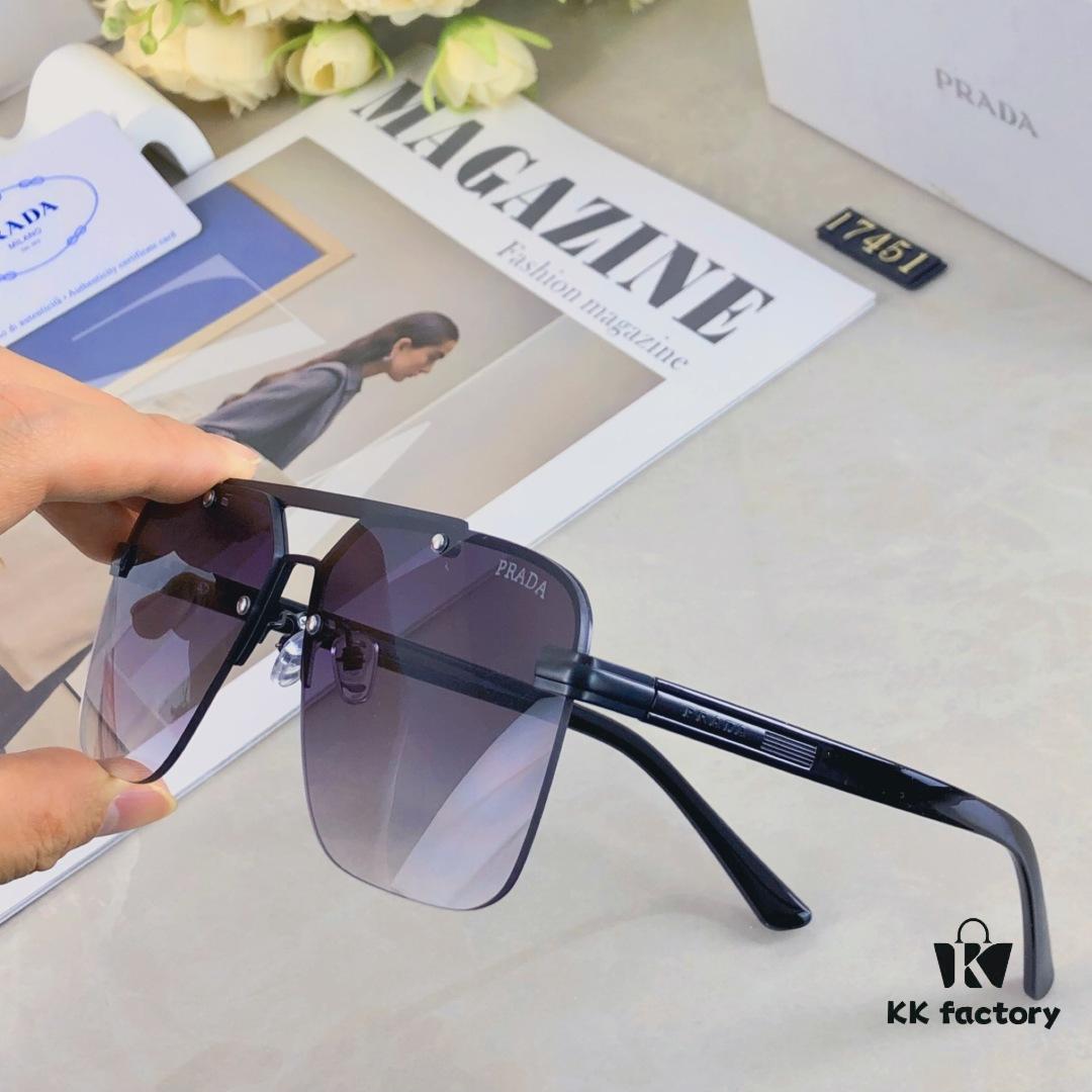 6931fa183a89a121ed54b15e Prada European and American High-End Men's Sunglasses Dual-Bridge Metal UV Protection Driving Sunglasses New Arrival