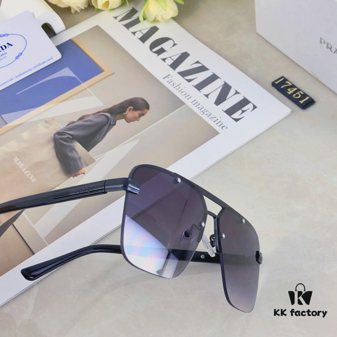 6931fa183a89a121ed54b15f Prada European and American High-End Men's Sunglasses Dual-Bridge Metal UV Protection Driving Sunglasses New Arrival