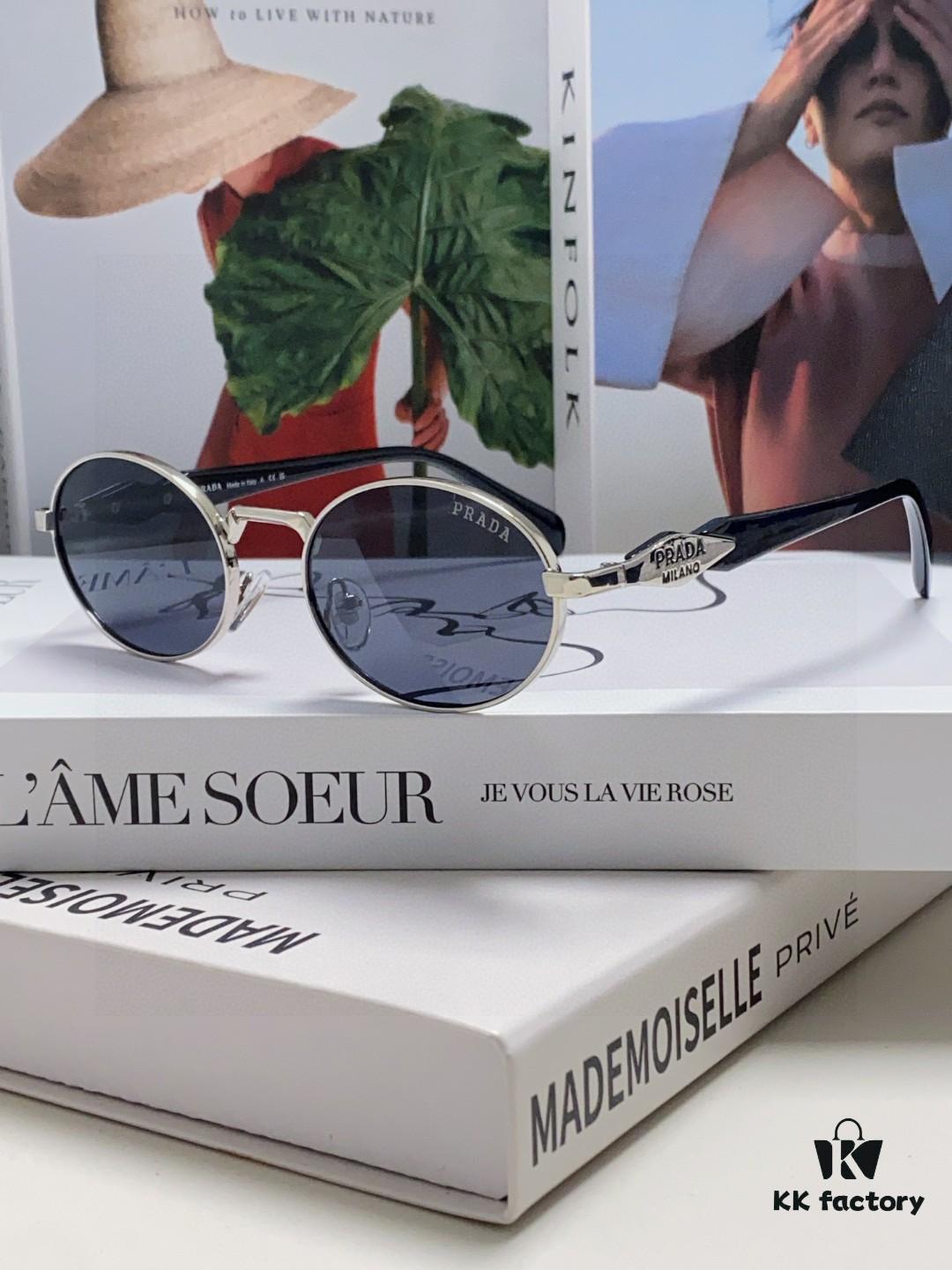 6931fa1e3a89a121ed54b1ae Prada Small Round Frame ✔️ Fashionable Metal Oversized Sunglasses