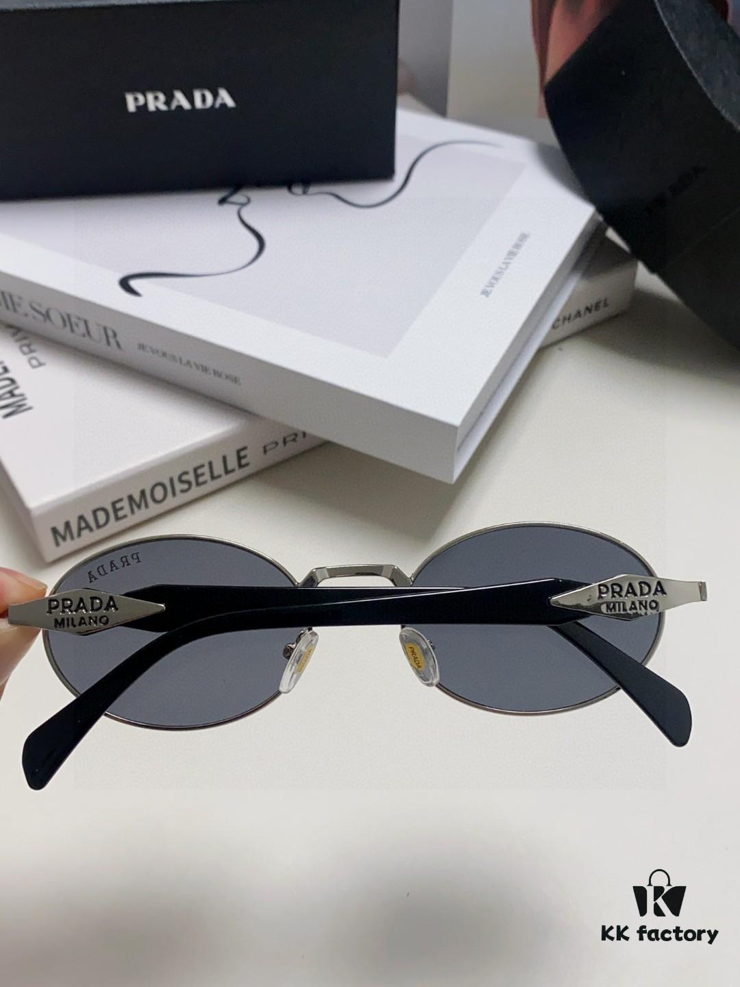 6931fa1e3a89a121ed54b1b2 Prada Small Round Frame ✔️ Fashionable Metal Oversized Sunglasses
