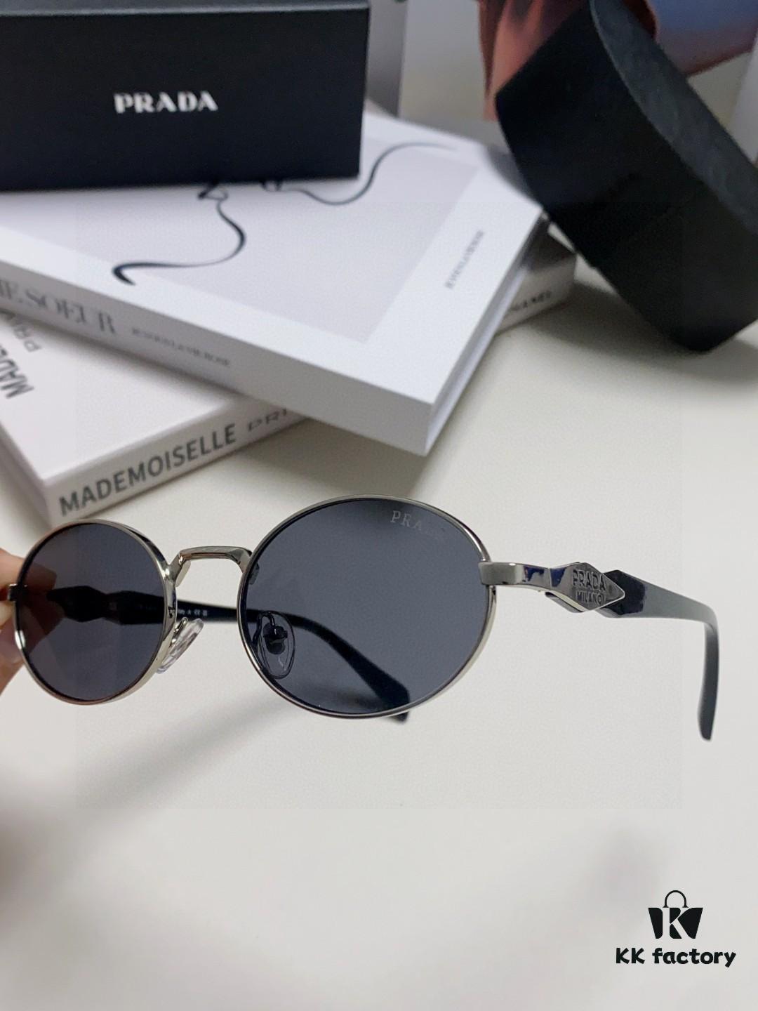 6931fa1e3a89a121ed54b1b3 Prada Small Round Frame ✔️ Fashionable Metal Oversized Sunglasses