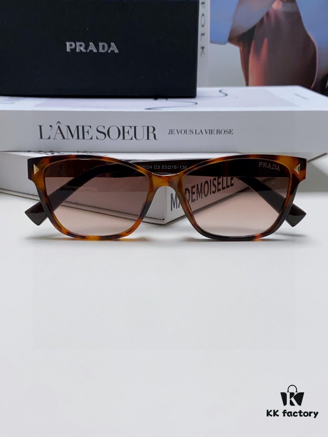 Prada 2025 New Arrival Retro Fashion Oversized Sunglasses Unisex UV Protection Driving Glasses