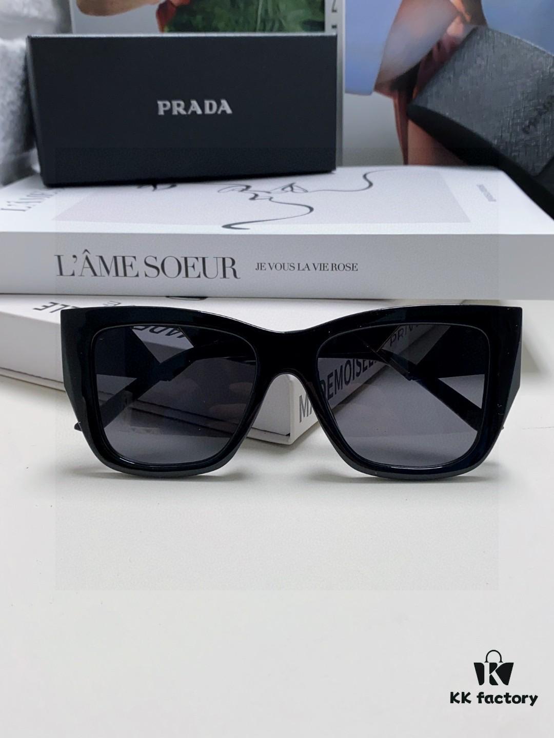 6931fa273a89a121ed54b22e Prada 2025 European and American High-End Women's Square Frame Slimming Versatile Sunglasses, Influencer Street Style Sun Protection Glasses