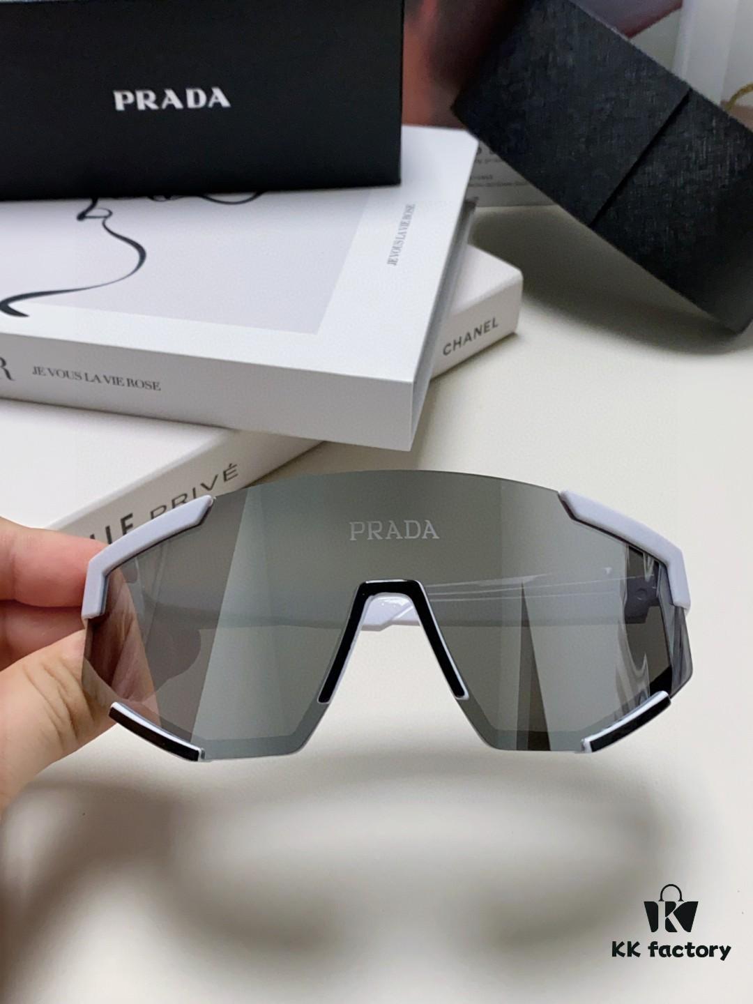 6931fa2e3a89a121ed54b28f PRADA Unisex Oversized Lightweight UV-Protective Sunglasses with One-Piece Frame, Stylish Eyewear for Skiing, Cycling, and Outdoor Activities