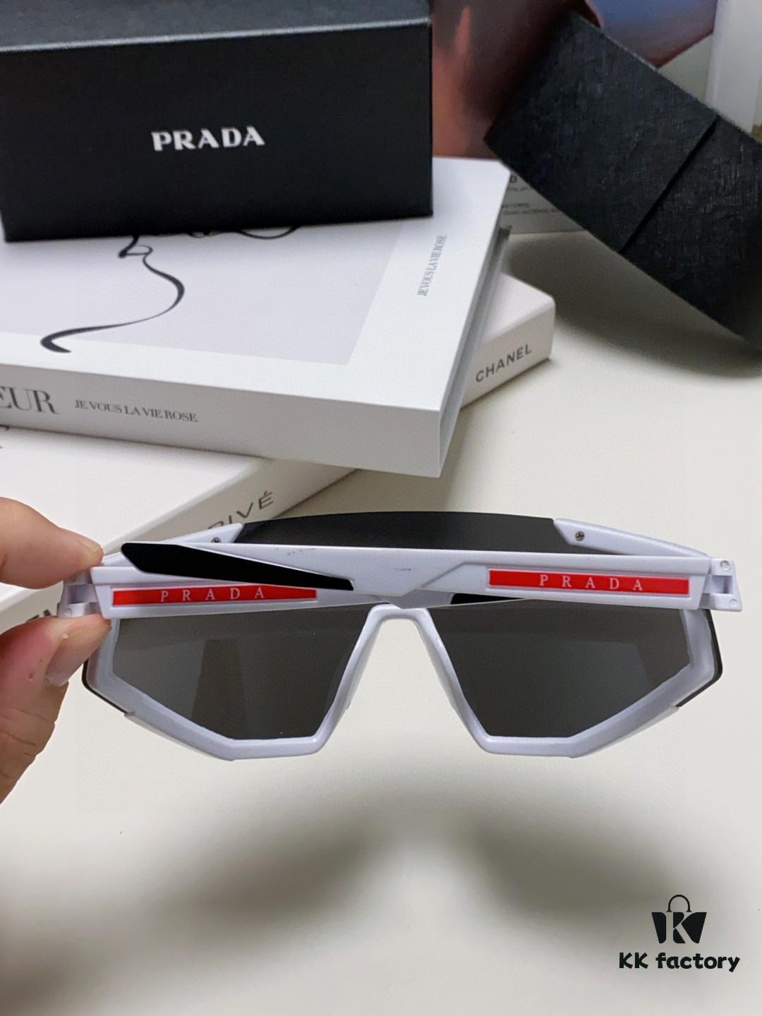 6931fa2e3a89a121ed54b290 PRADA Unisex Oversized Lightweight UV-Protective Sunglasses with One-Piece Frame, Stylish Eyewear for Skiing, Cycling, and Outdoor Activities