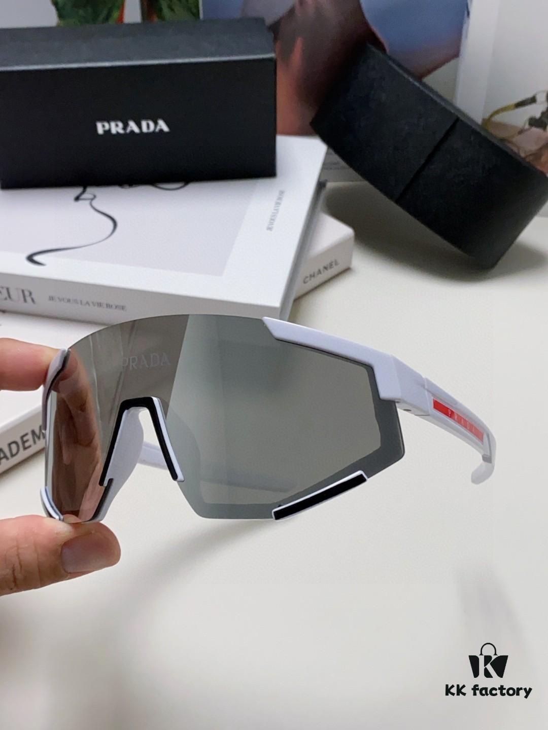 6931fa2f3a89a121ed54b291 PRADA Unisex Oversized Lightweight UV-Protective Sunglasses with One-Piece Frame, Stylish Eyewear for Skiing, Cycling, and Outdoor Activities