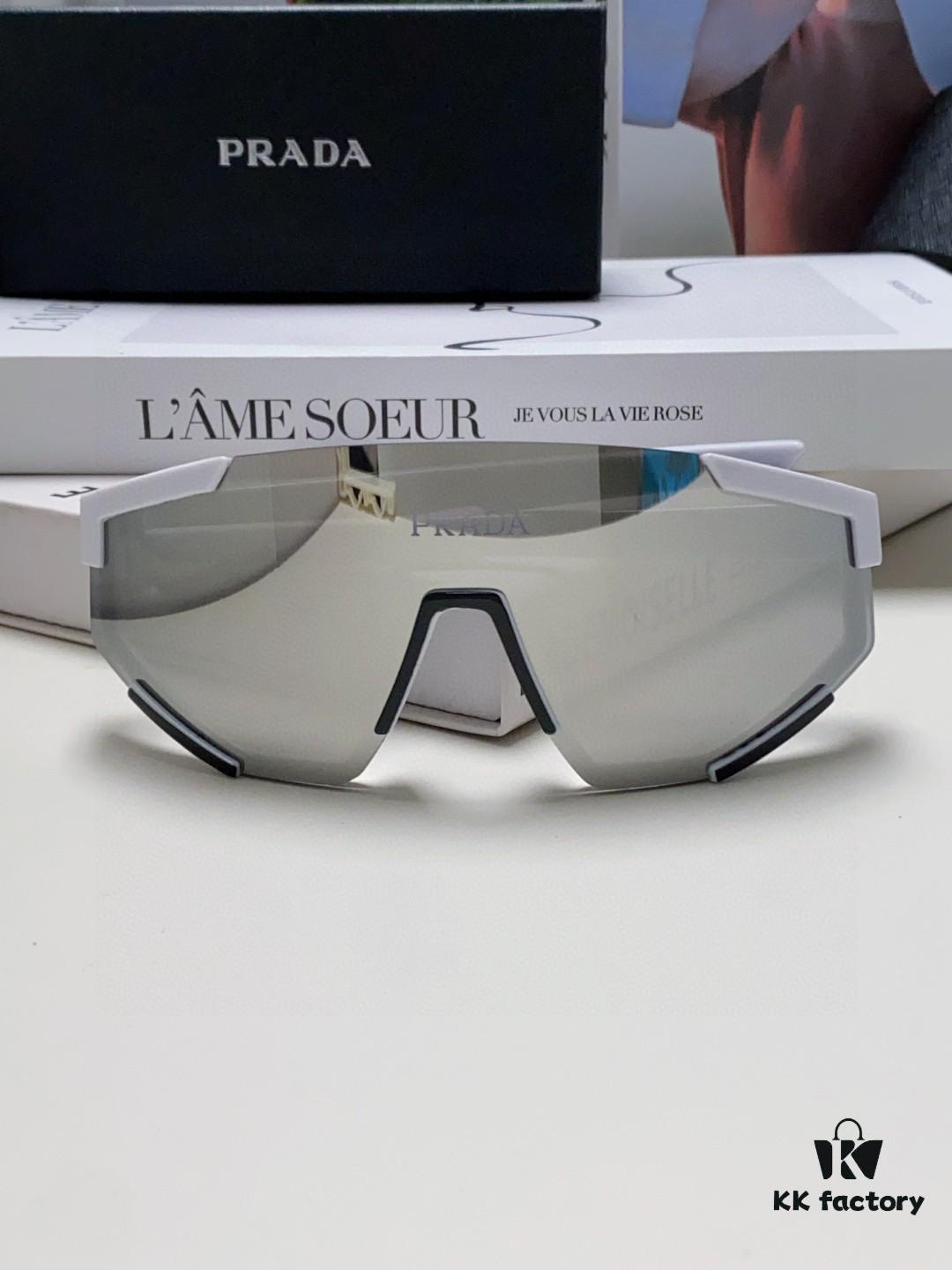 6931fa2f3a89a121ed54b292 PRADA Unisex Oversized Lightweight UV-Protective Sunglasses with One-Piece Frame, Stylish Eyewear for Skiing, Cycling, and Outdoor Activities
