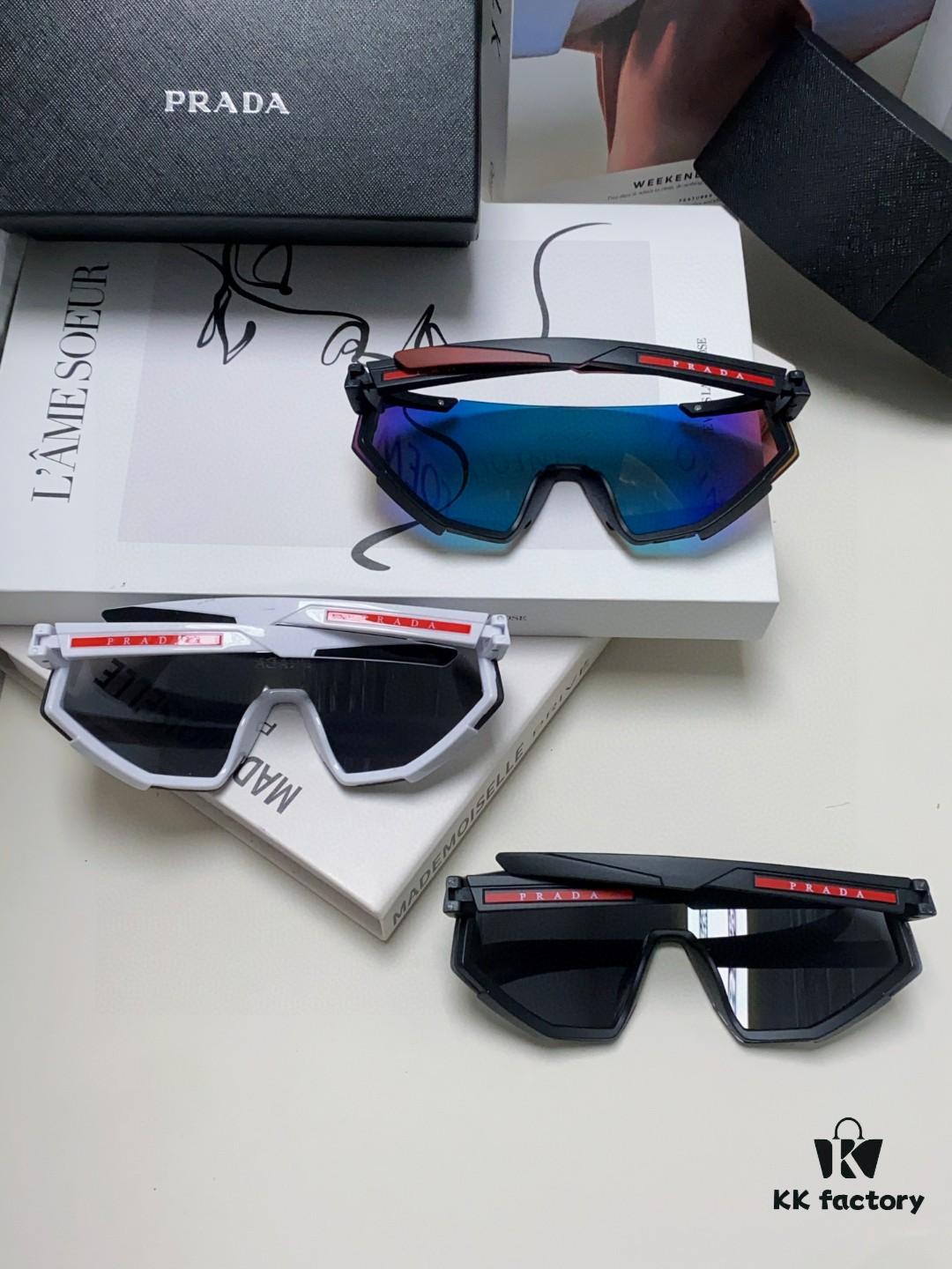 6931fa2f3a89a121ed54b294 PRADA Unisex Oversized Lightweight UV-Protective Sunglasses with One-Piece Frame, Stylish Eyewear for Skiing, Cycling, and Outdoor Activities