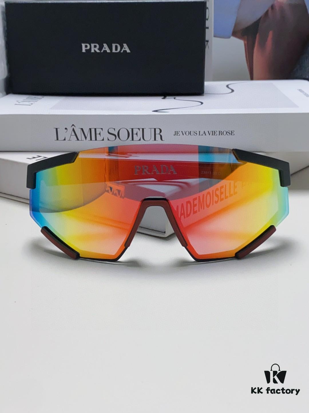 6931fa2f3a89a121ed54b29c PRADA Unisex Oversized Lightweight UV-Protective Sunglasses with Integrated Frame for Skiing, Cycling, and Outdoor Use