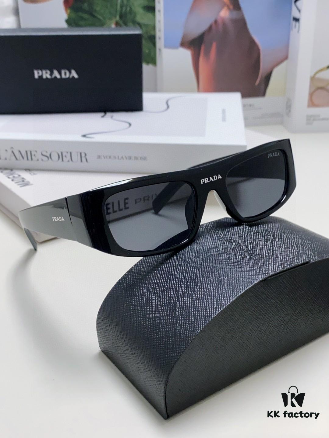 6931fa373a89a121ed54b30b PRADA 2024 New Arrival Retro Rectangular One-Piece Sunglasses, Stylish Unisex UV-Protective Industrial Design Shades