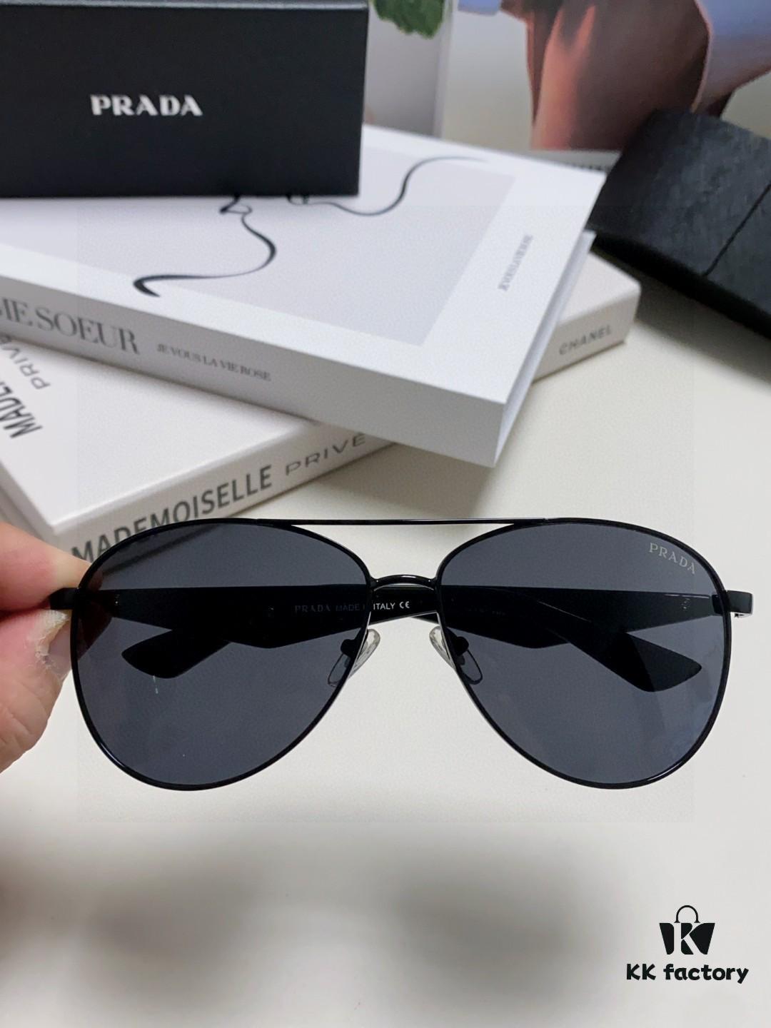 6931fa393a89a121ed54b325 Prada 2024 New Polarized Sunglasses with Print Double-Bridge Aviator Style UV and Blue Light Protection Unisex Driving Sunglasses