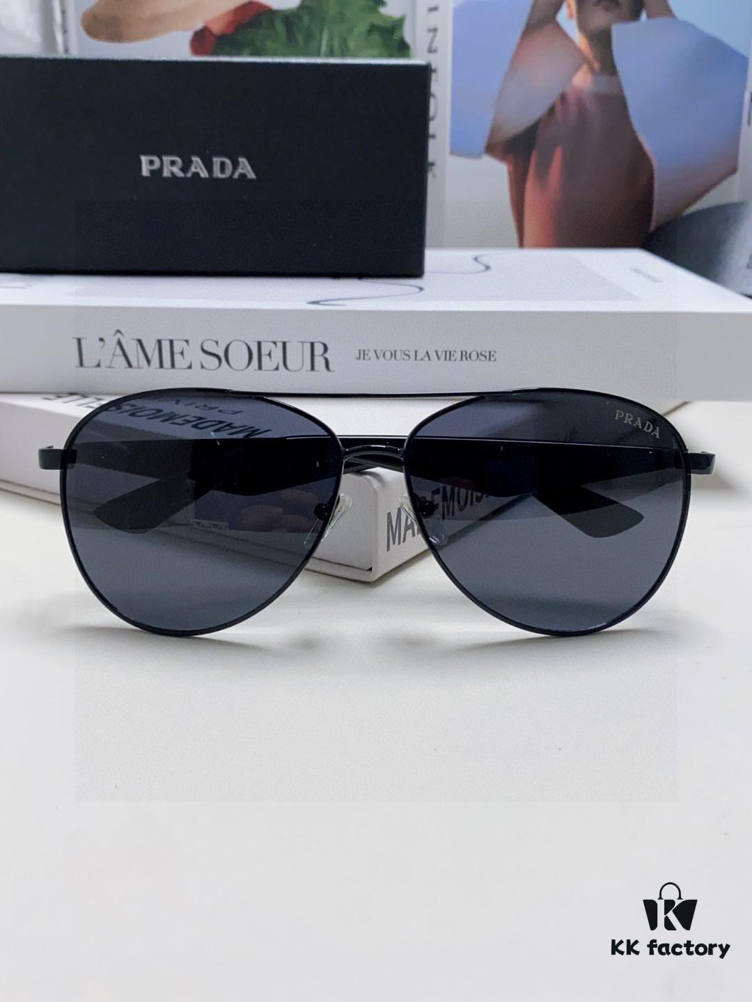 6931fa393a89a121ed54b328 Prada 2024 New Polarized Sunglasses with Print Double-Bridge Aviator Style UV and Blue Light Protection Unisex Driving Sunglasses