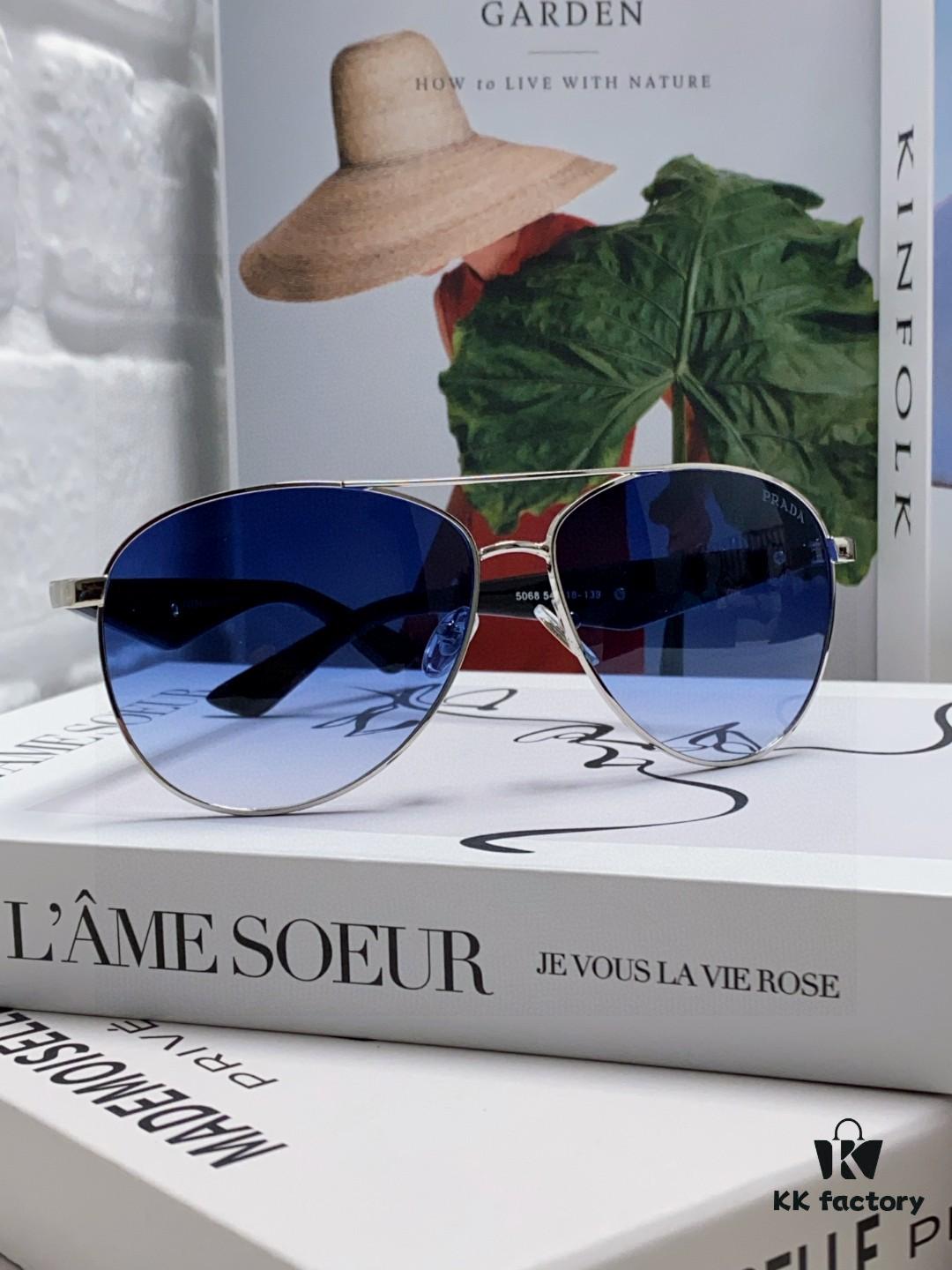 6931fa3a3a89a121ed54b32d Prada 2024 New Polarized Sunglasses with Printed Double Bridge, Classic Aviator Style Unisex UV and Blue Light Blocking Sunglasses for Driving