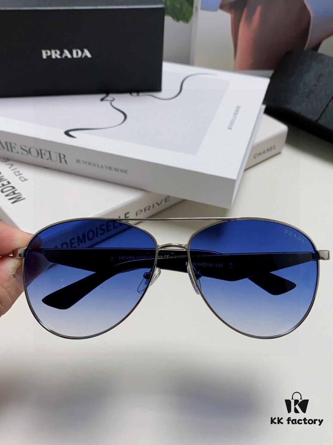 6931fa3a3a89a121ed54b32f Prada 2024 New Polarized Sunglasses with Printed Double Bridge, Classic Aviator Style Unisex UV and Blue Light Blocking Sunglasses for Driving
