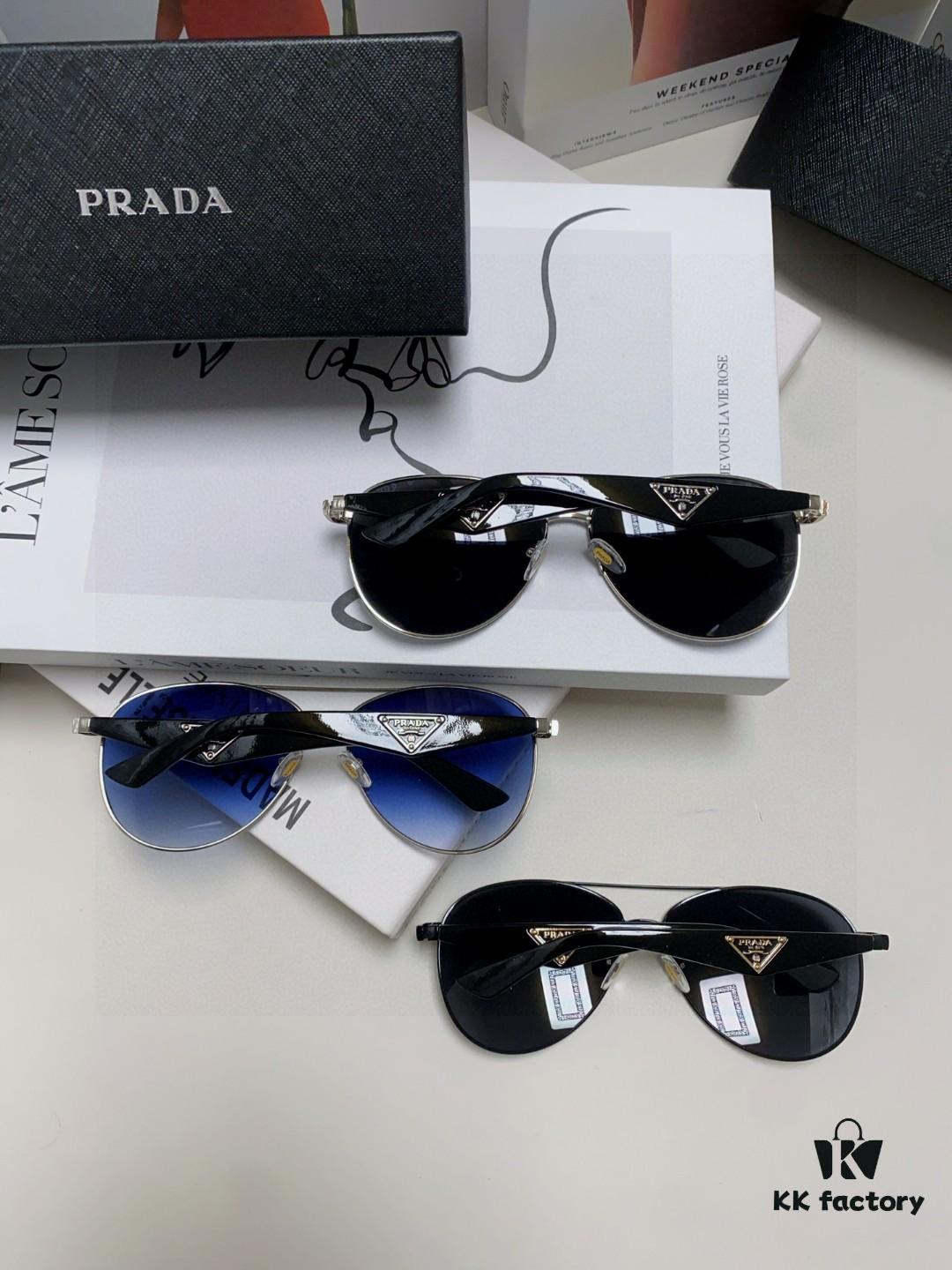 6931fa3a3a89a121ed54b334 Prada 2024 New Polarized Sunglasses with Printed Double Bridge, Classic Aviator Style Unisex UV and Blue Light Blocking Sunglasses for Driving