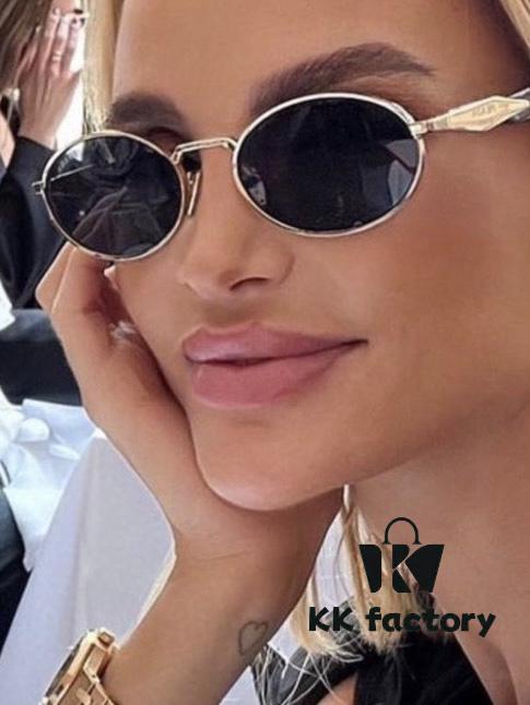 Prada Small Round Frame ✔️ Fashionable Metal Oversized Sunglasses