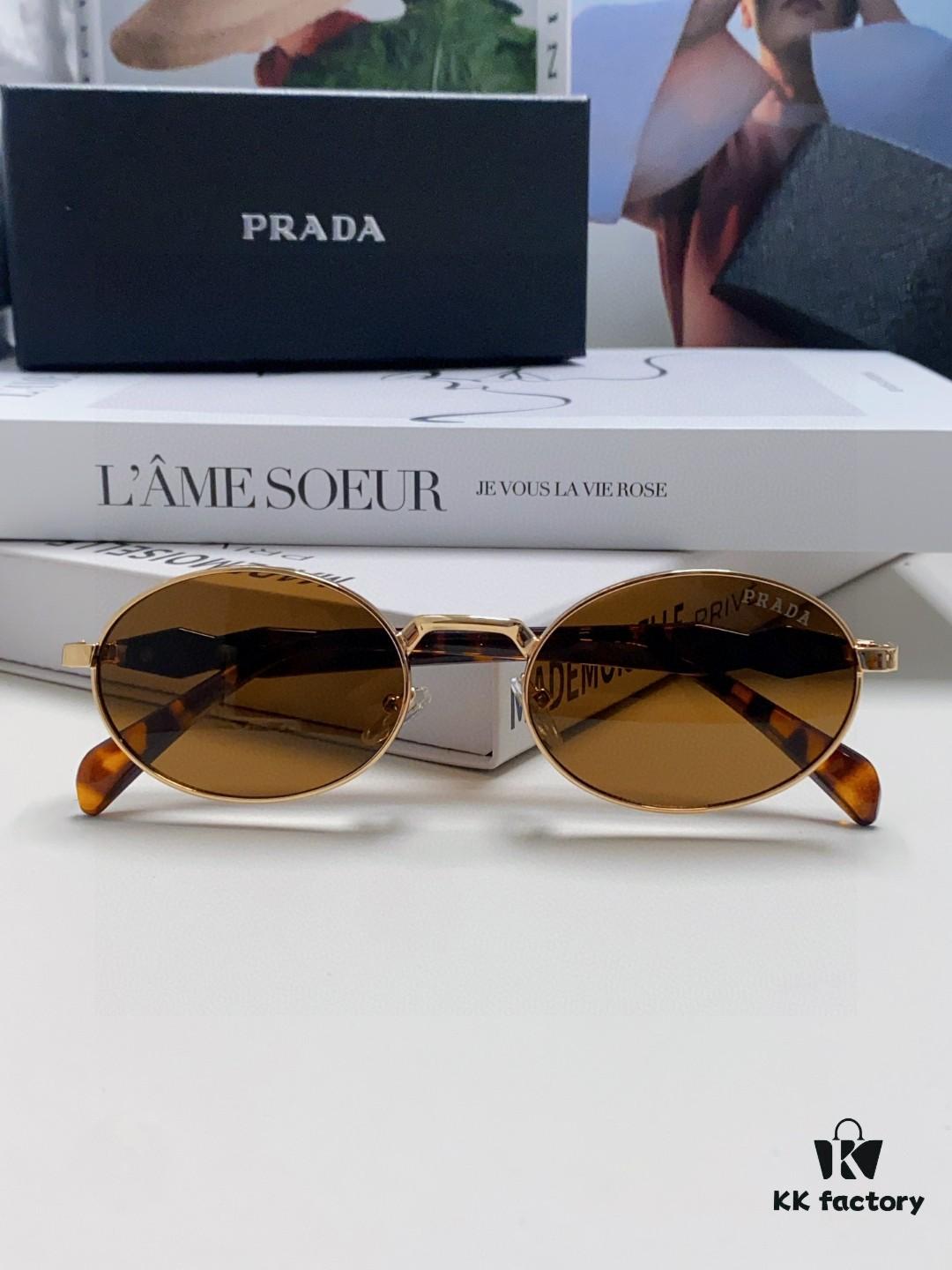 6931fa4d3a89a121ed54b3bd Prada Small Round Frame ✔️ Fashion Metal Oversized Sunglasses