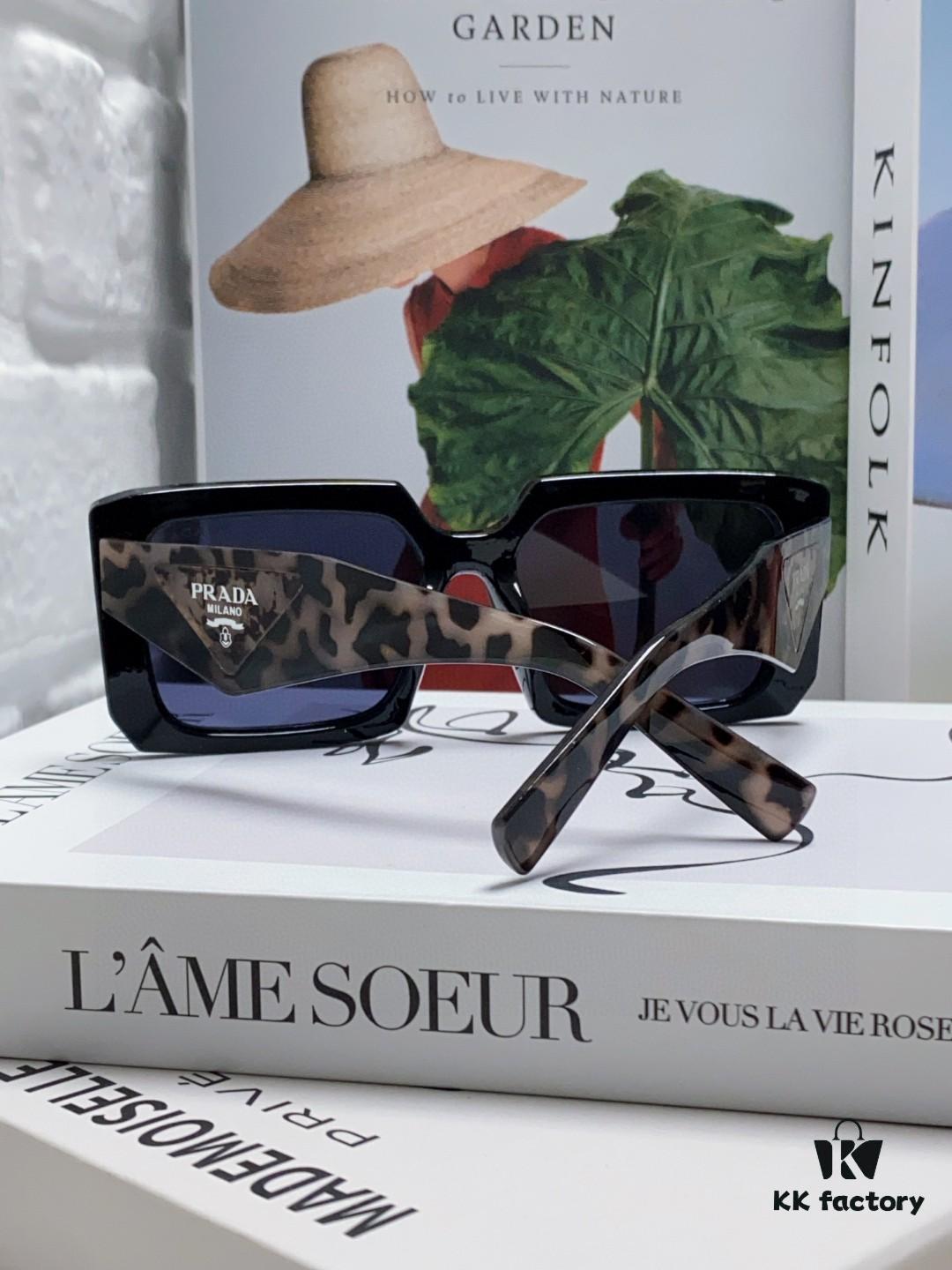 6931fa573a89a121ed54b44d Prada 2024 Fashion Metal Polygonal Oversized Sunglasses Unisex, Checkered Lens Sunglasses for Men and Women