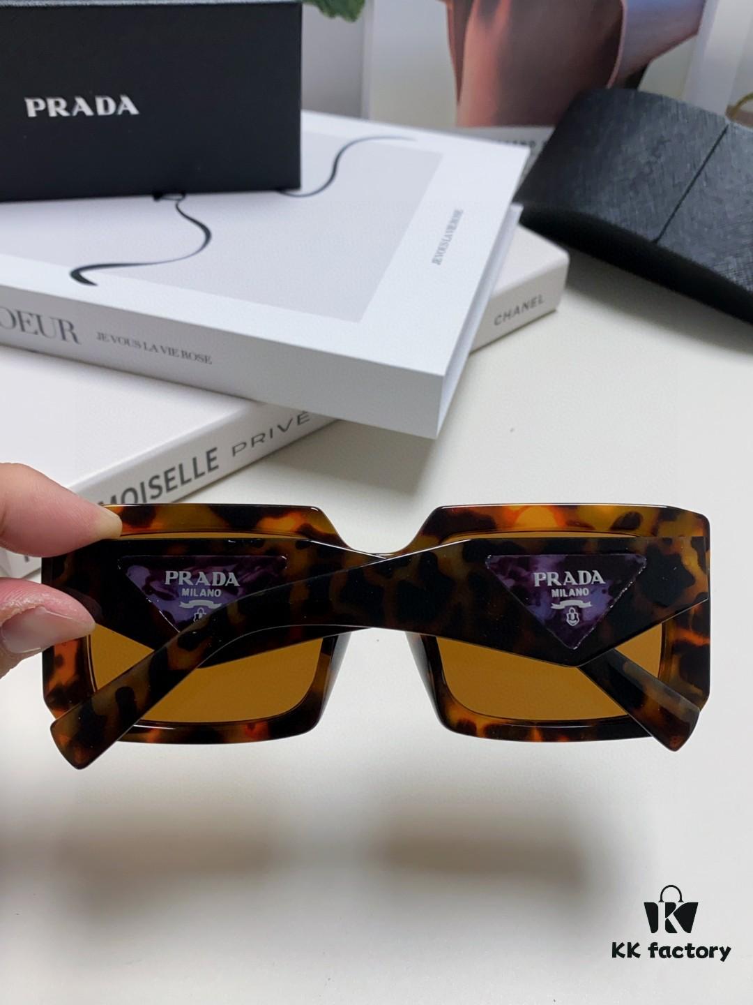 6931fa583a89a121ed54b45a Prada 2024 Fashionable Metal Polygonal Oversized Sunglasses for Men and Women with Checkered Lenses