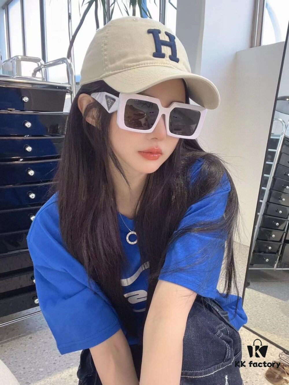 6931fa583a89a121ed54b460 Prada 2024 Fashionable Metal Polygonal Oversized Sunglasses Unisex, Checkered Lens Sunglasses for Men and Women