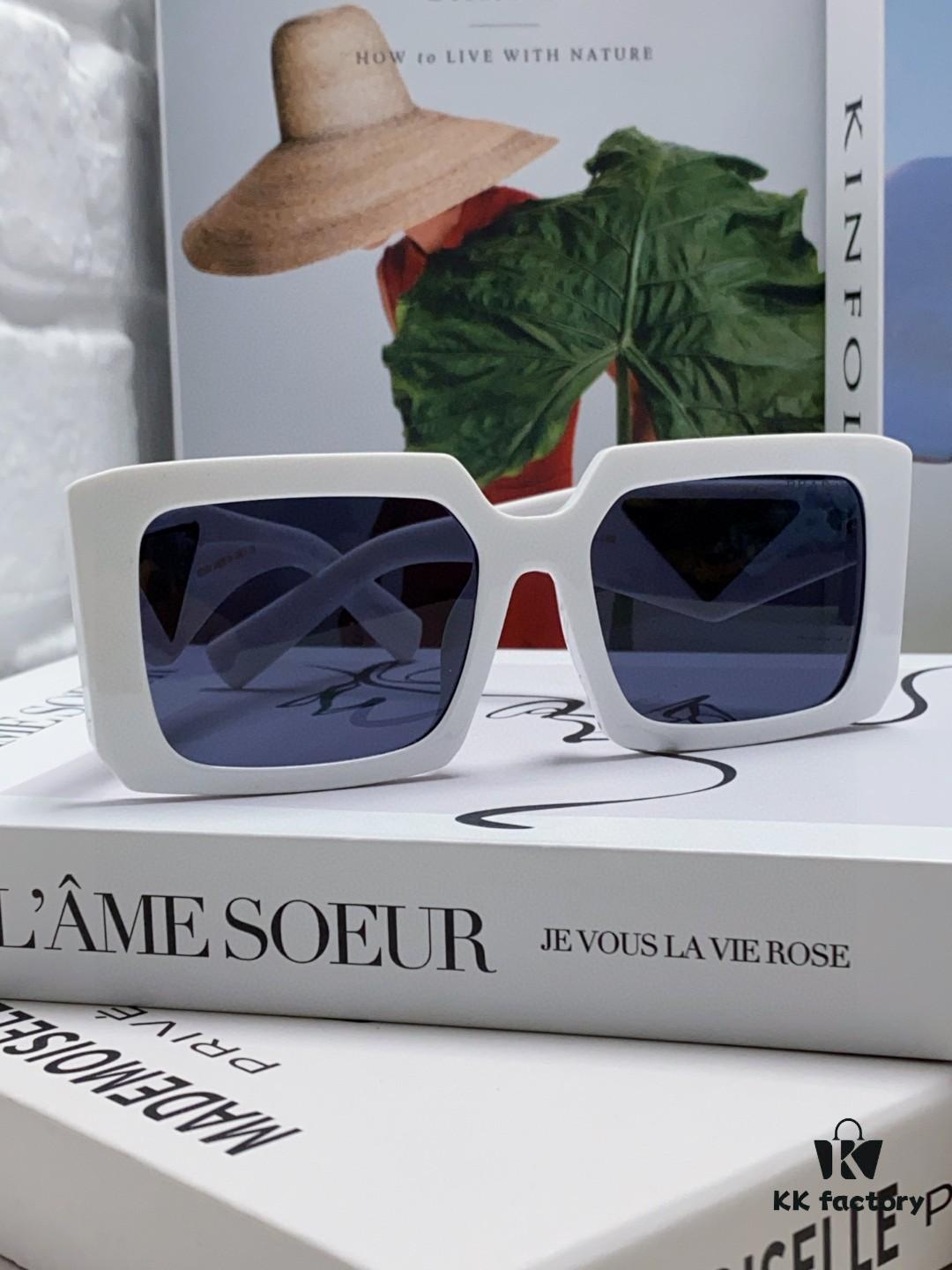 6931fa583a89a121ed54b462 Prada 2024 Fashionable Metal Polygonal Oversized Sunglasses Unisex, Checkered Lens Sunglasses for Men and Women