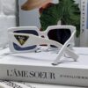 6931fa583a89a121ed54b463 Prada 2024 Fashionable Metal Polygonal Oversized Sunglasses Unisex, Checkered Lens Sunglasses for Men and Women