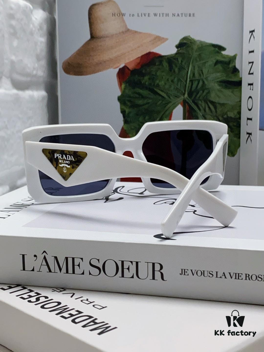 6931fa583a89a121ed54b463 Prada 2024 Fashionable Metal Polygonal Oversized Sunglasses Unisex, Checkered Lens Sunglasses for Men and Women