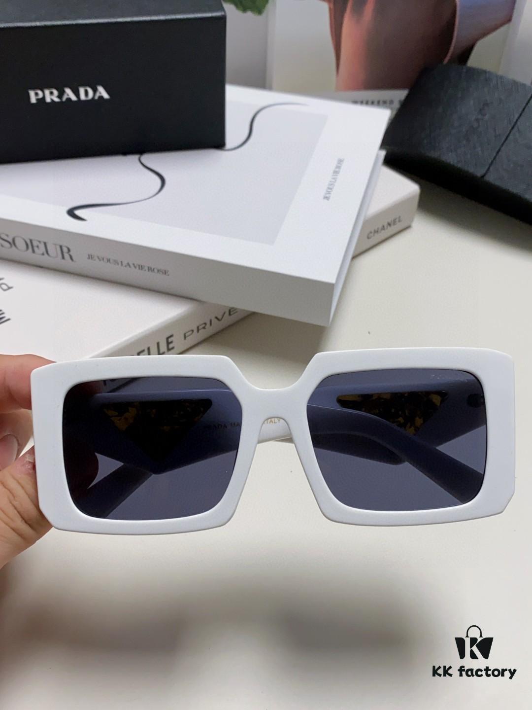 6931fa593a89a121ed54b464 Prada 2024 Fashionable Metal Polygonal Oversized Sunglasses Unisex, Checkered Lens Sunglasses for Men and Women
