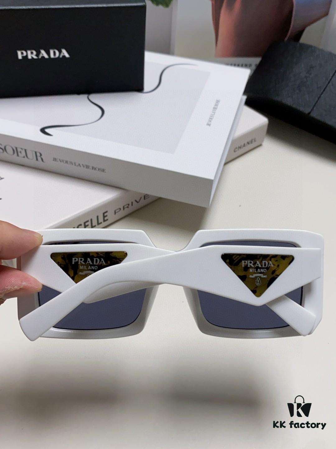 6931fa593a89a121ed54b465 Prada 2024 Fashionable Metal Polygonal Oversized Sunglasses Unisex, Checkered Lens Sunglasses for Men and Women