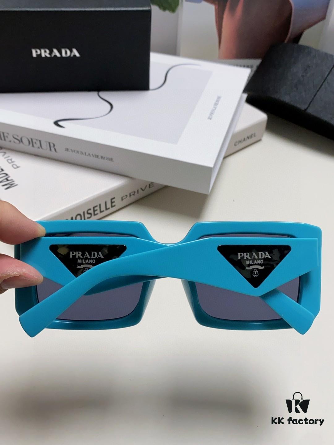 6931fa593a89a121ed54b470 Prada 2024 Fashionable Metal Polygonal Oversized Sunglasses for Men, Stylish Unisex Sun Shades with Checkered Lenses