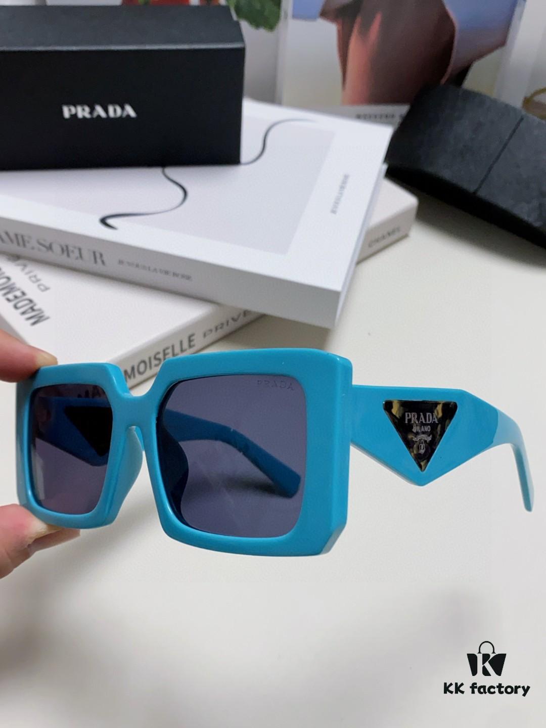 6931fa593a89a121ed54b471 Prada 2024 Fashionable Metal Polygonal Oversized Sunglasses for Men, Stylish Unisex Sun Shades with Checkered Lenses