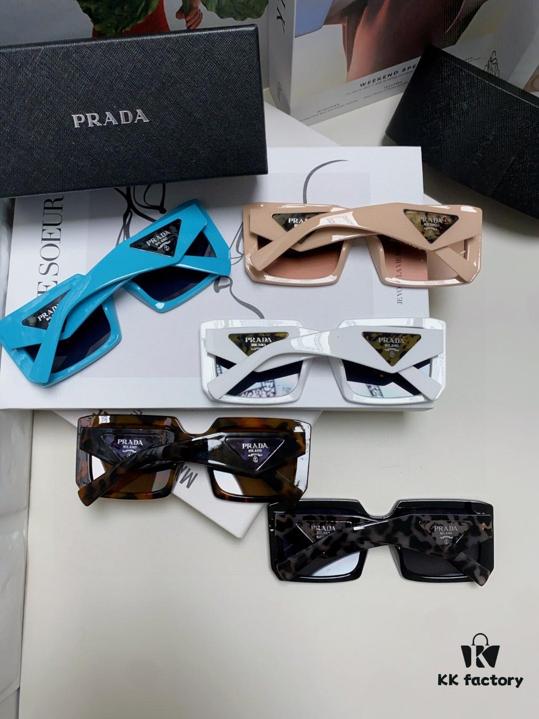 6931fa5a3a89a121ed54b474 Prada 2024 Fashionable Metal Polygonal Oversized Sunglasses for Men, Stylish Unisex Sun Shades with Checkered Lenses