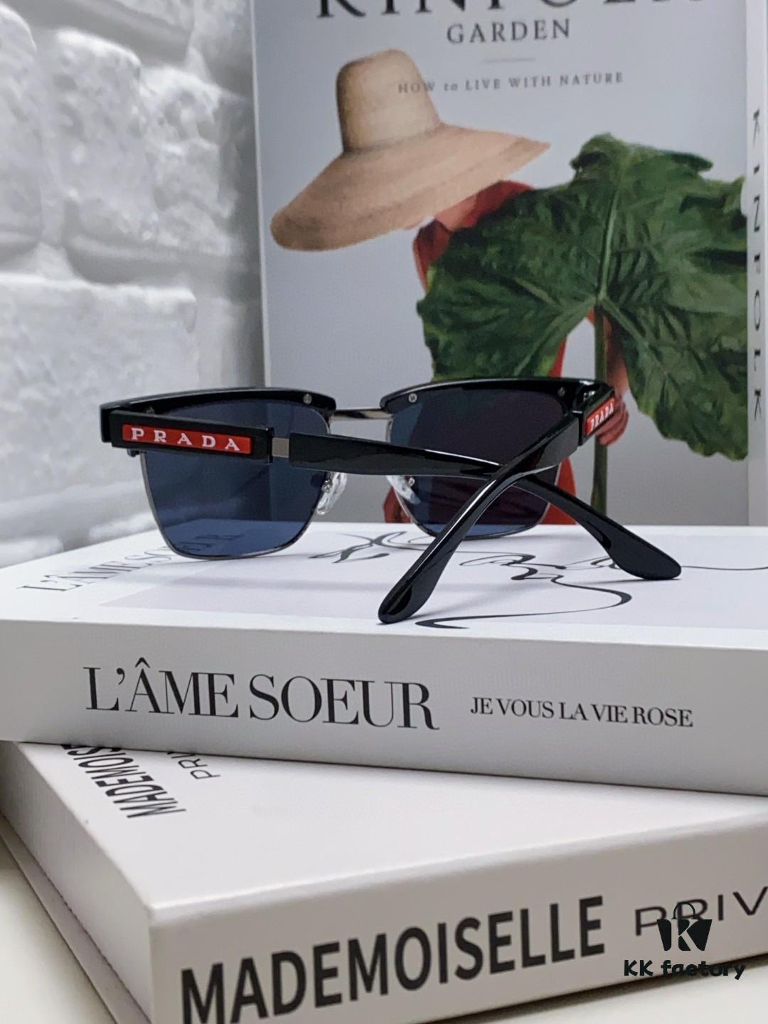 Prada Sunglasses, Showcasing Unique Personality, Classic Style with Premium Metal Logo on Temples and Frame, the Latest Popular Eyewear