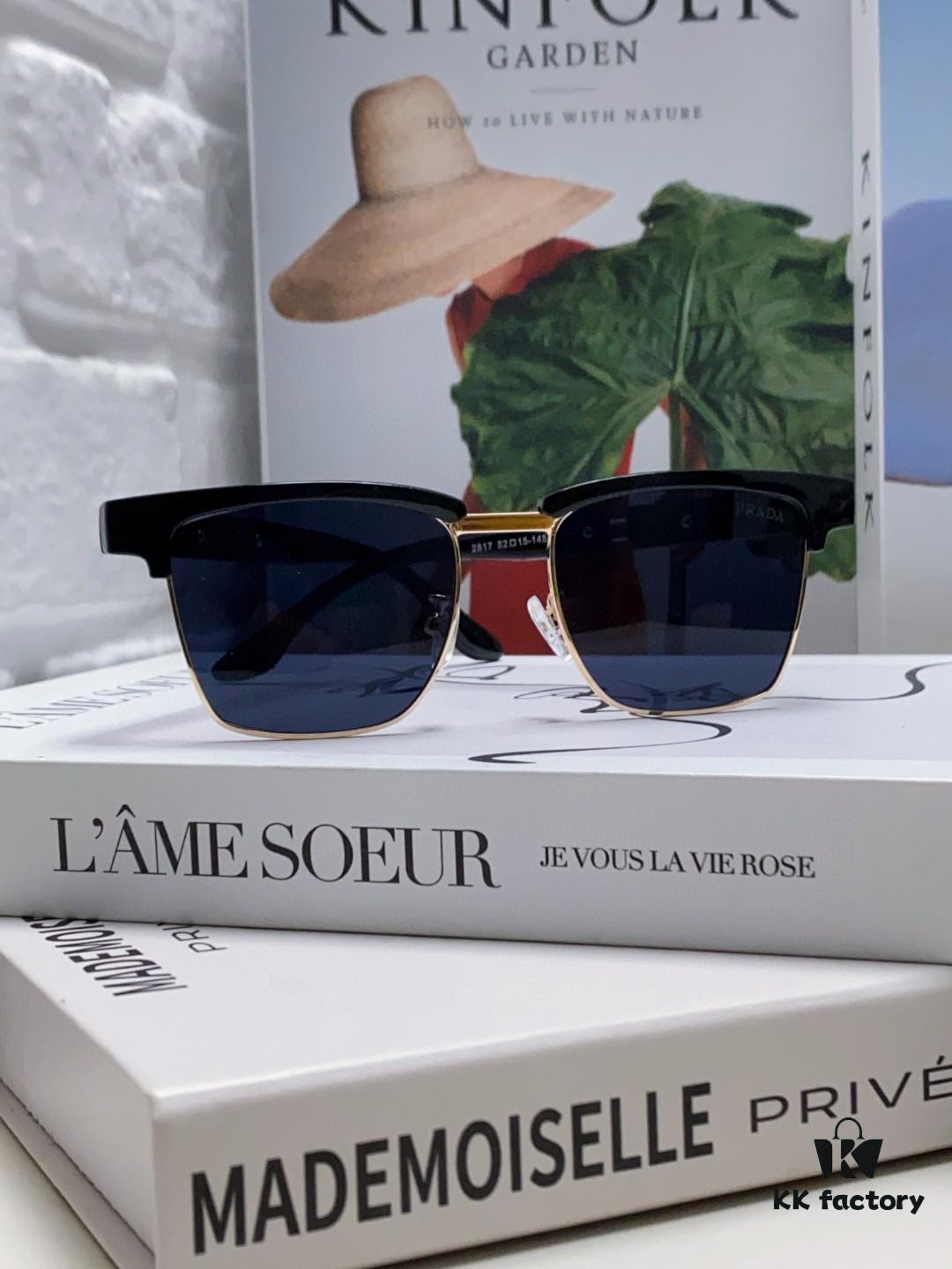 Prada Sunglasses Classic Style, Showcasing Unique Personality with Premium Metal Logo on Temples and Frame
