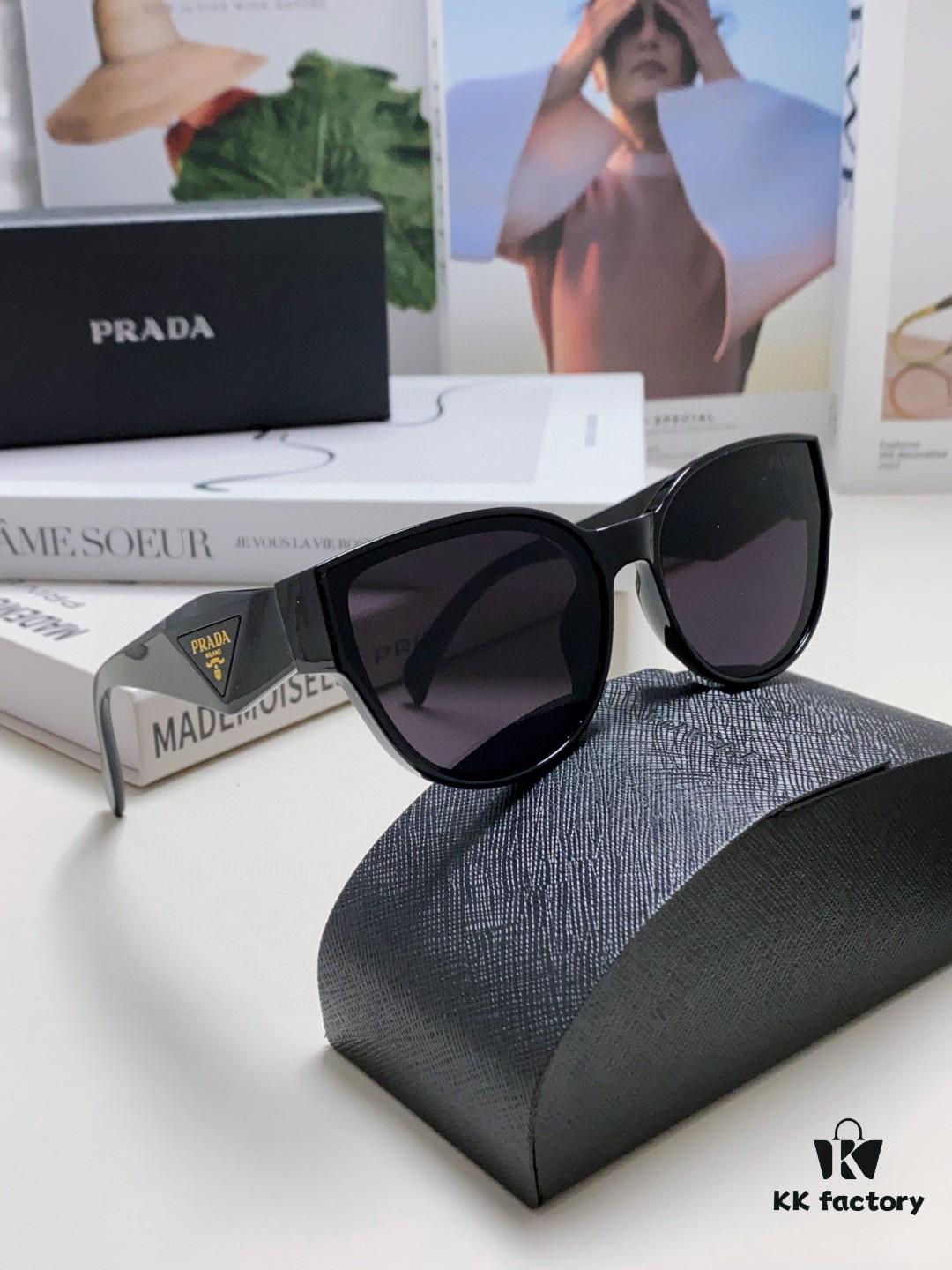 6931fa613a89a121ed54b4da Prada 2024 New Arrival Sunglasses Fashionable Round Frame UV Protection Eyewear for Women