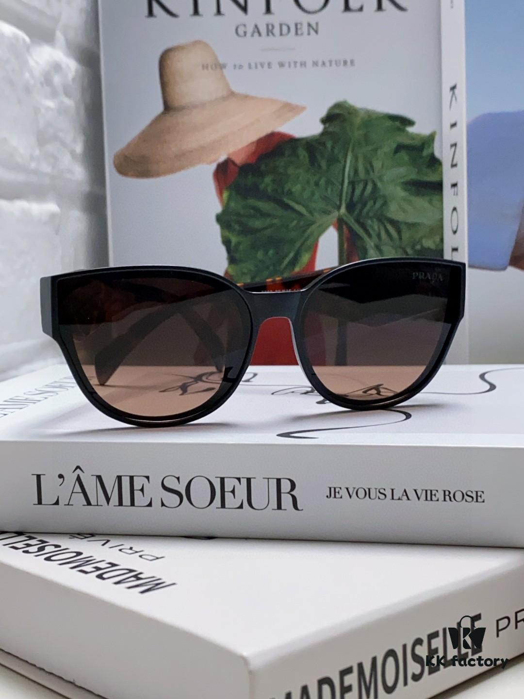 Prada 2024 New Arrival Sunglasses Fashionable Round Frame UV Protection Eyewear for Women
