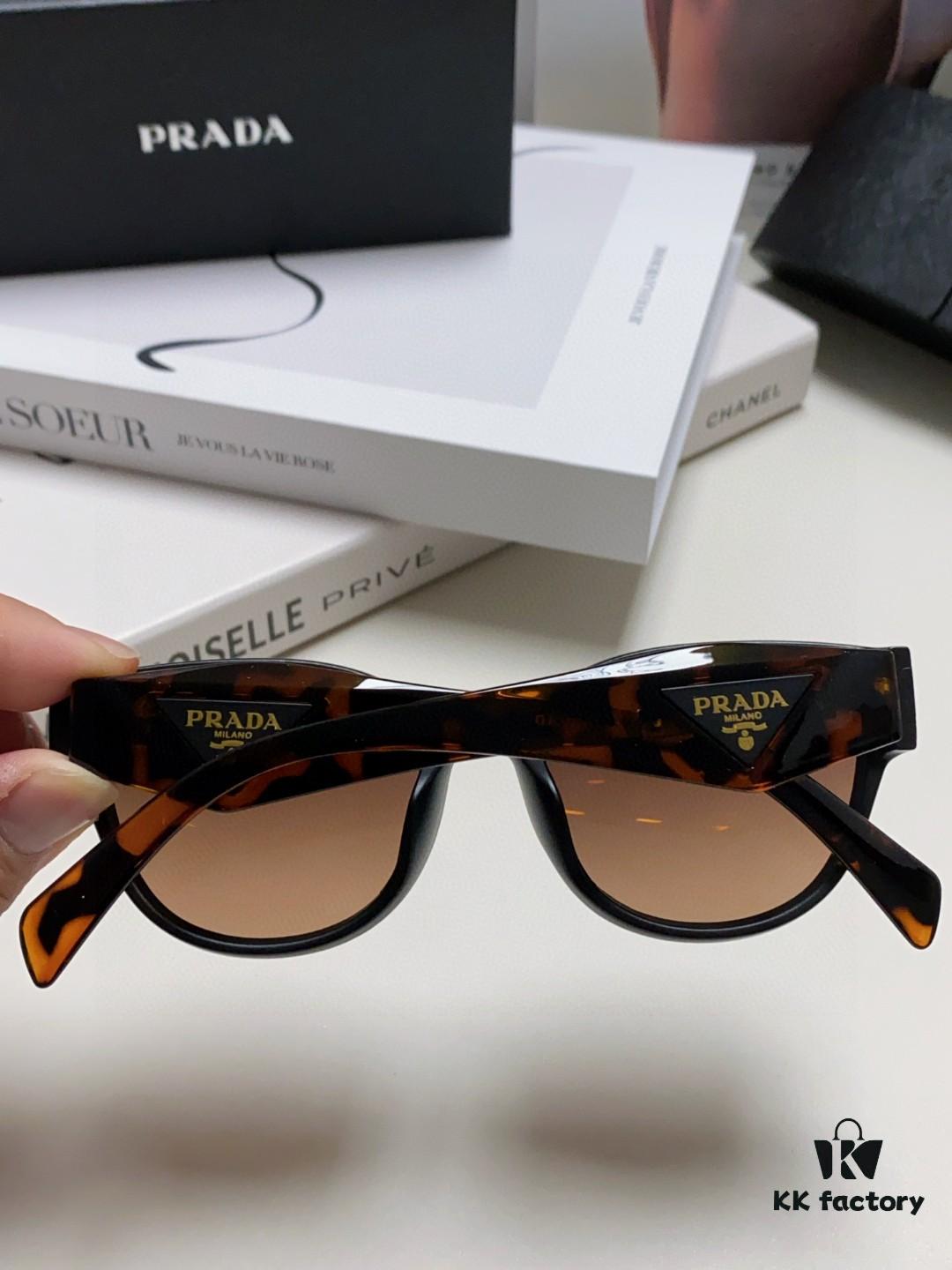 Prada 2024 New Arrival Sunglasses Fashionable Round Frame UV Protection Eyewear for Women