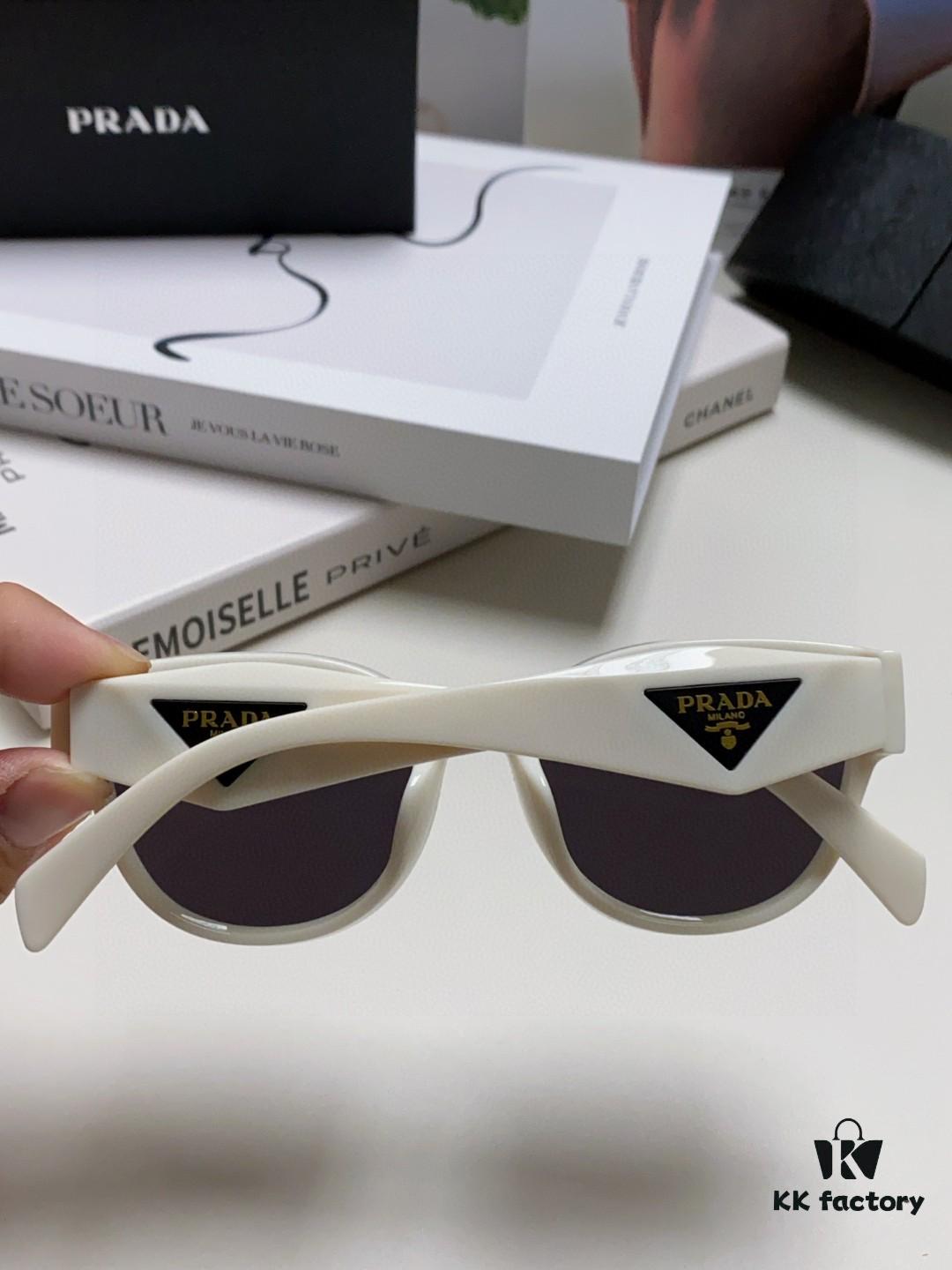 6931fa623a89a121ed54b4eb Prada 2024 New Arrival Sunglasses Fashionable Round Frame UV Protection Eyewear for Women
