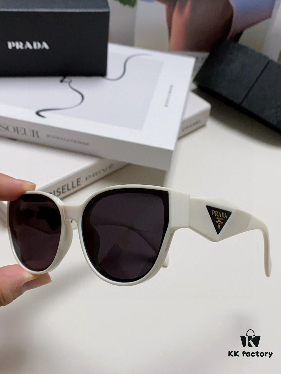 6931fa623a89a121ed54b4ec Prada 2024 New Arrival Sunglasses Fashionable Round Frame UV Protection Eyewear for Women
