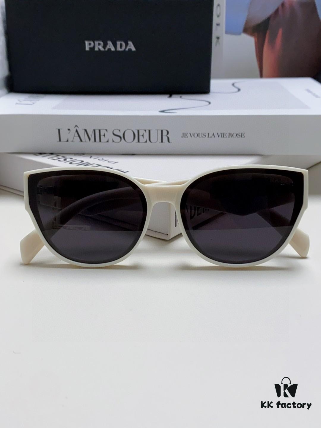 6931fa623a89a121ed54b4ed Prada 2024 New Arrival Sunglasses Fashionable Round Frame UV Protection Eyewear for Women