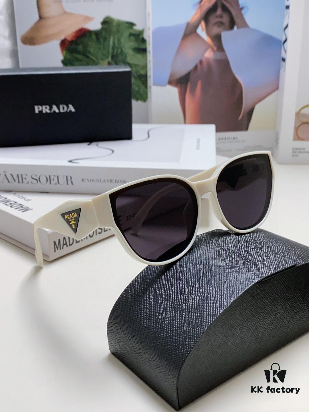 6931fa623a89a121ed54b4ee Prada 2024 New Arrival Sunglasses Fashionable Round Frame UV Protection Eyewear for Women