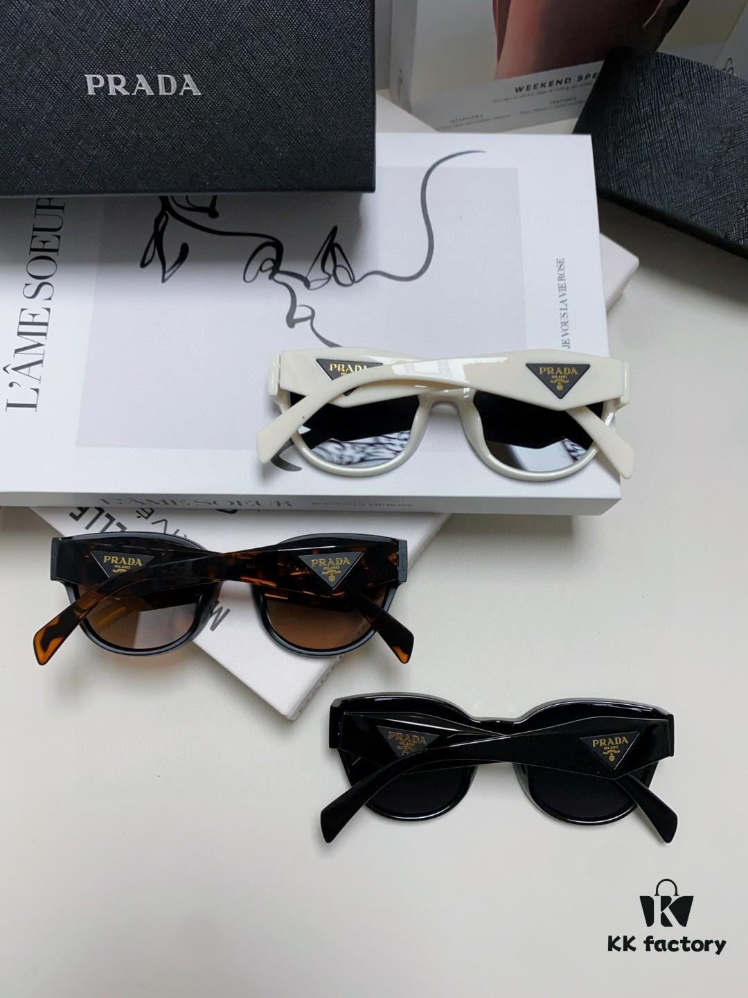 6931fa623a89a121ed54b4ef Prada 2024 New Arrival Sunglasses Fashionable Round Frame UV Protection Eyewear for Women