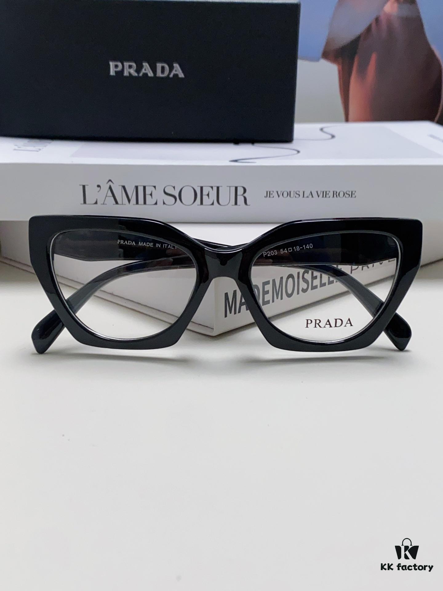 6931fa6b3a89a121ed54b55a Prada 2024 New Optical Eyeglass Frame Cat-Eye Large Frame Women's Casual Fashion Glasses Sunglasses