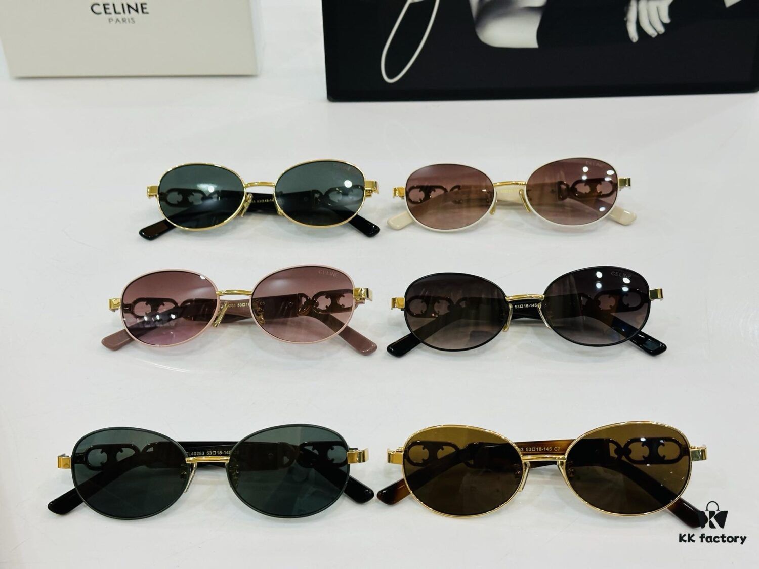 6931fa723a89a121ed54b5b9 CELINE CL40253 Size: 53×18-145, Consistently Popular Unisex Style with Excellent Shine and Premium Texture, Superior Craftsmanship, Sunglasses