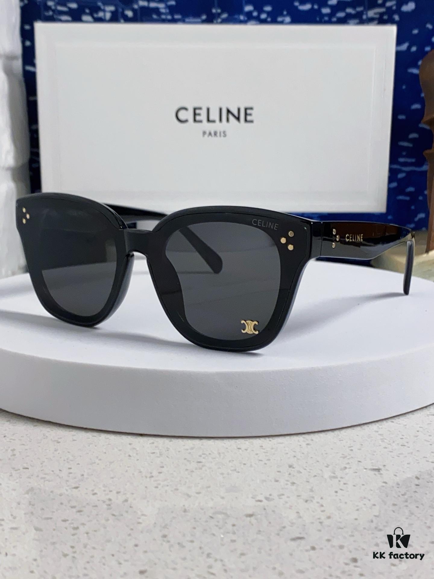 6931fa723a89a121ed54b5ba Celine 2025 New Korean Style Fashion Sunglasses for Women, Square Frame with Arches Design, Slimming Effect for Round Faces, UV Protection Unisex Sunglasses
